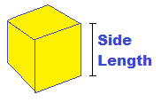 find the volume of a cube